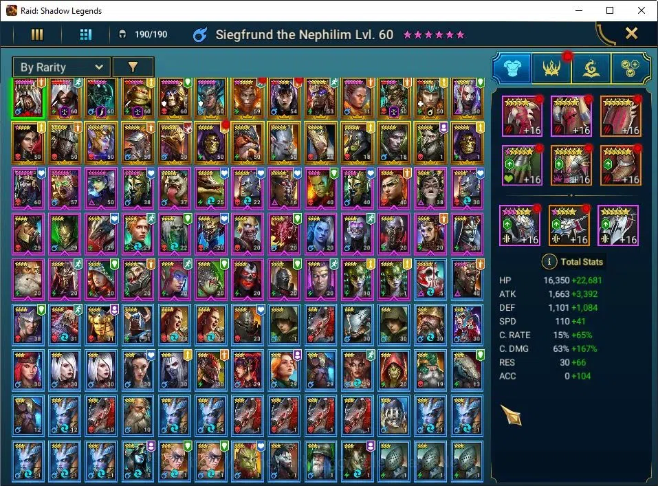 Raid: Shadow Legends Accounts Lv57 1M Power|1 Mythic(Siegfrund)|25 Legend(Xenomo image 3