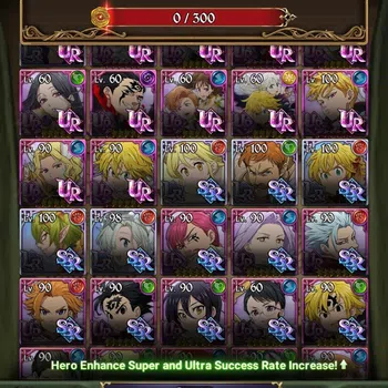 The Seven Deadly Sins: Grand Cross Accounts Endgame GLOBAL|4,5M CC|5 LR,12 UR+Full Gachiakuta+Cross If|HK Escanor4/6,GW