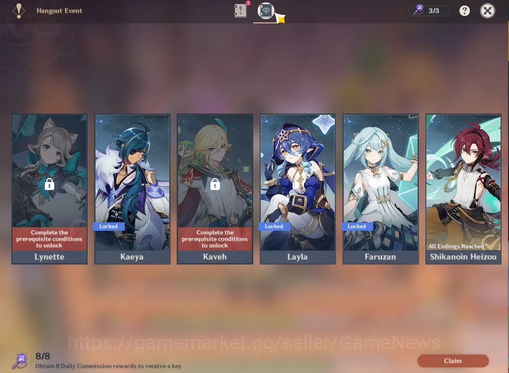 Genshin Impact Accounts ASIA|AR56|8Limited+1(*5Weapon)|Skrik,Escoffier,Rai image 3