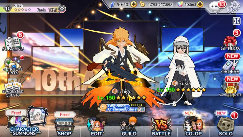 Bleach: Brave Souls Mid-Tier [GBL]50K Orb|10th Anniv Ichigo,TYBW25 Jushiro,Soul image 1