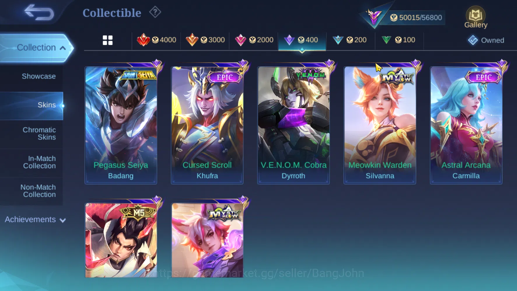 Mobile Legends: Bang Bang Accounts Others Hero 118 Skin 227 | Prime Yuzhong | Zodiac Lunox | Kof Karina | Seiya Badang 5