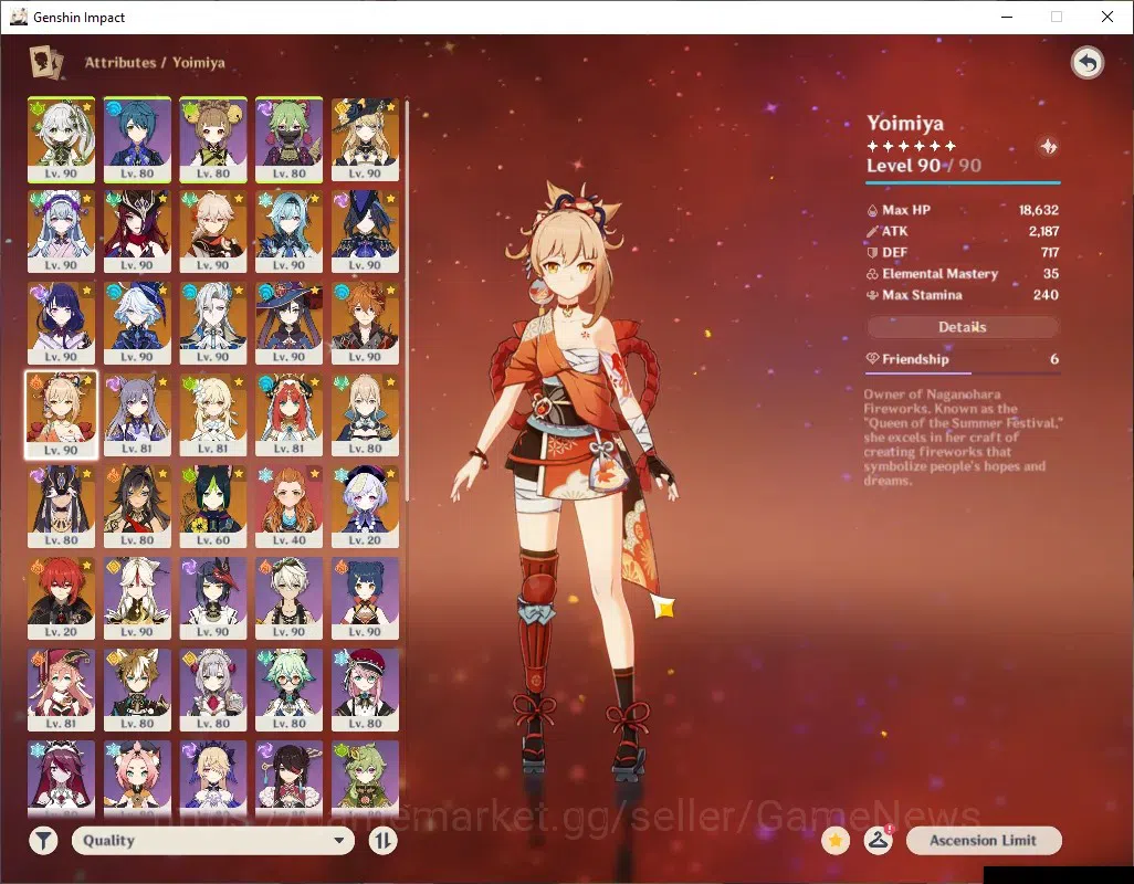 Genshin Impact Accounts ASIA|AR 60|13 Limited + 6 (*5Weap)|[RaidenC1,Yoimi image 13