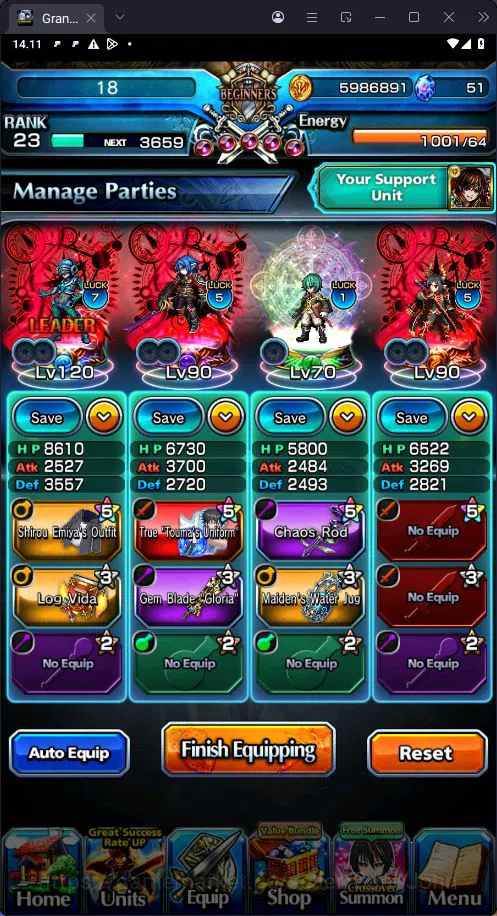 Grand Summoners Accounts [GLOBAL] Rank 23 | 5 Ascend | Houka Inumuta | Summ image 4
