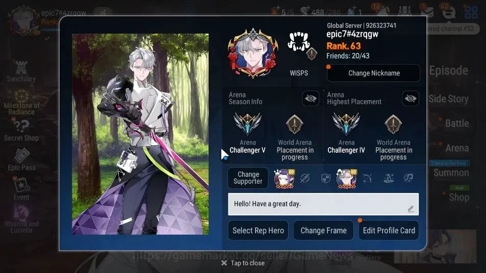Epic Seven Accounts GLOBAL Unverif|New Era|12 ML(Salome,LOTScales,Ruel image 2