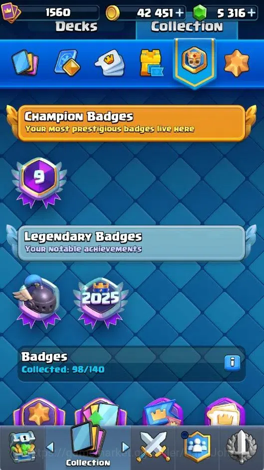 Clash Royale Accounts CL | KTL 16 Max| Trophy 12508 | Card 121/121 | 5 H image 13