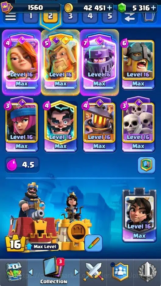 Clash Royale Accounts CL | KTL 16 Max| Trophy 12508 | Card 121/121 | 5 H image 19