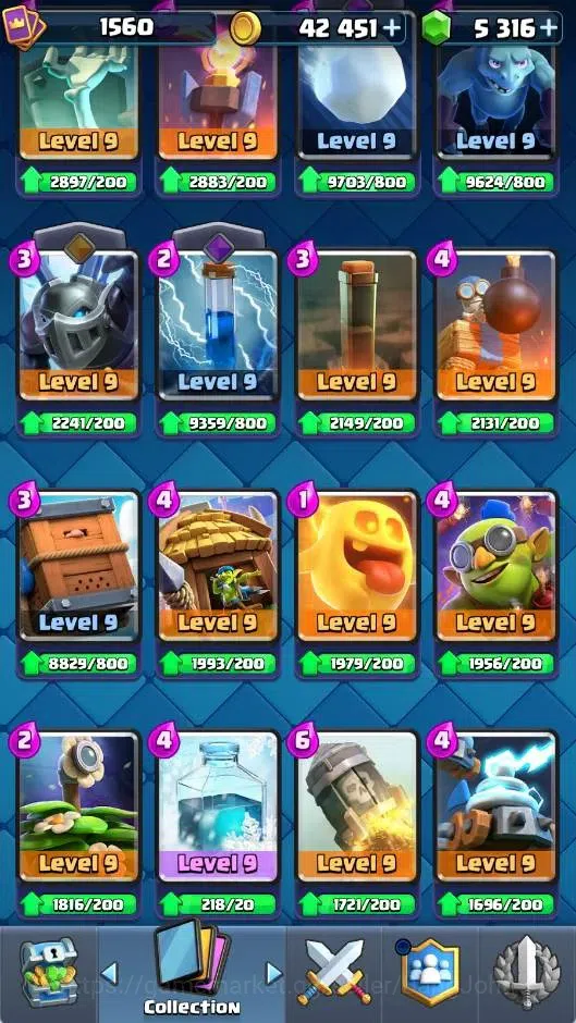 Clash Royale Accounts CL | KTL 16 Max| Trophy 12508 | Card 121/121 | 5 H image 3