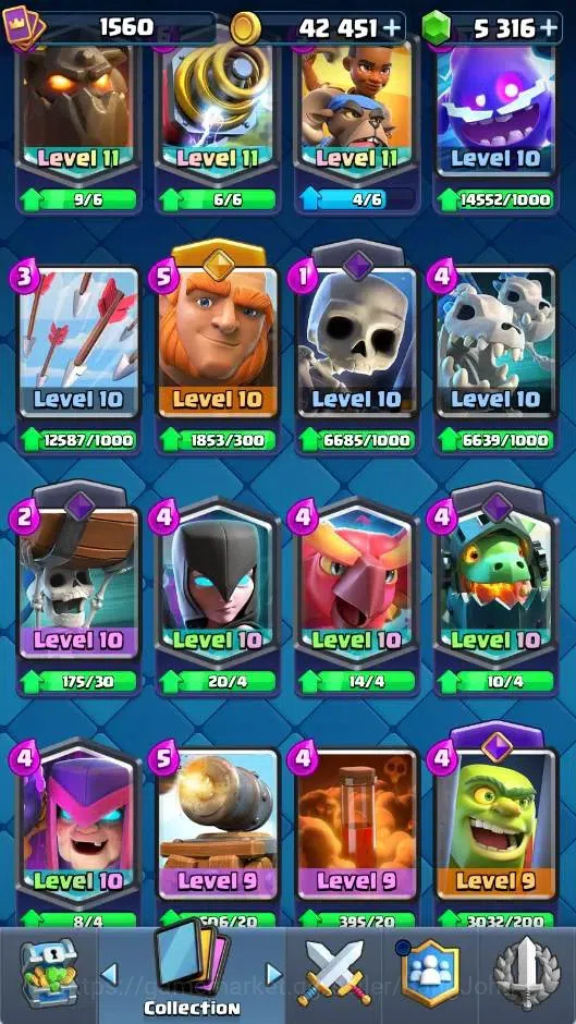 Clash Royale Accounts CL | KTL 16 Max| Trophy 12508 | Card 121/121 | 5 H image 4