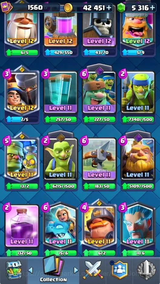 Clash Royale Accounts CL | KTL 16 Max| Trophy 12508 | Card 121/121 | 5 H image 5