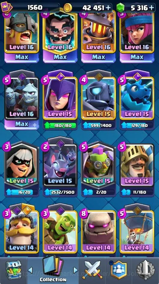 Clash Royale Accounts CL | KTL 16 Max| Trophy 12508 | Card 121/121 | 5 H image 8