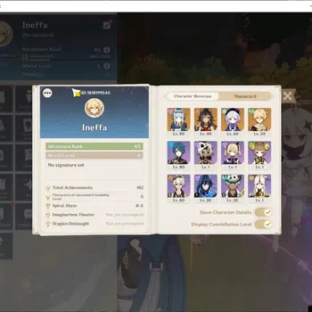 Genshin Impact Accounts Others Asia|AR 45|1 Limited + 2 (*5Weapon)|Ineffa+Signature|Bday Unset|Reunion ON|Male MC|Take
