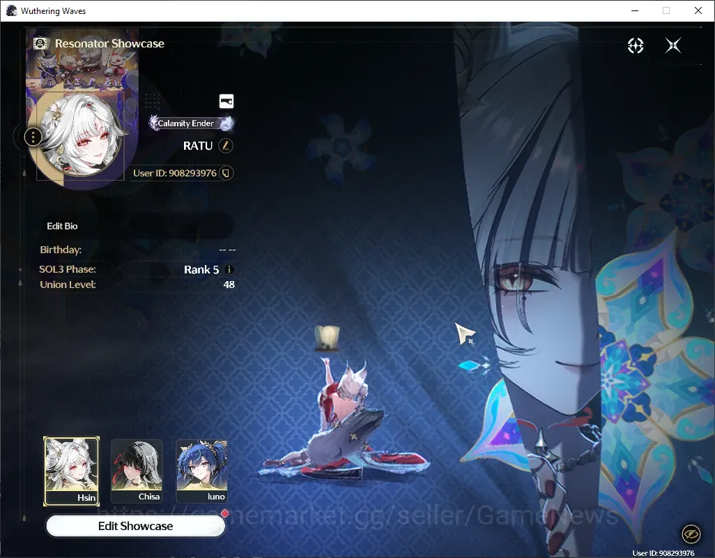 Wuthering Waves Accounts Starter SEA|UL 48|4 Limited ( Hsin,Chisa,Augusta )+Sign, Iuno +1 STD Char (Verina)|DB Lvl 30|Female 1