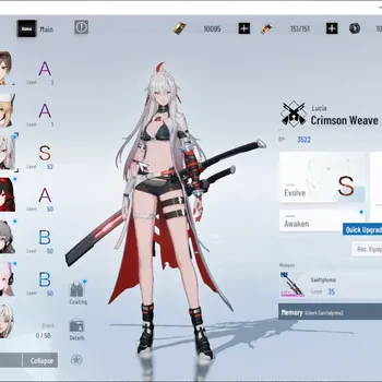 Punishing: Gray Raven Accounts Mid-Game Asia |Lv 52|10k BC, 3k YC, 6k BlueC|S Lucia Crimson Weave|1 S Omniframe & 1 Weapon