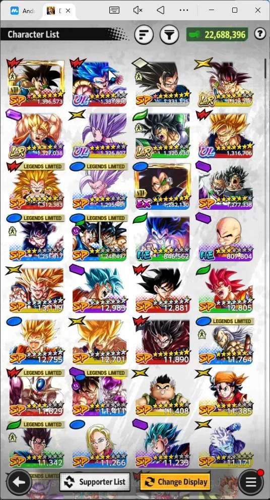 Dragon Ball Legends Accounts Android | Lvl 155|22.6M Total Power|61 CC|3 LR|3 U image 11