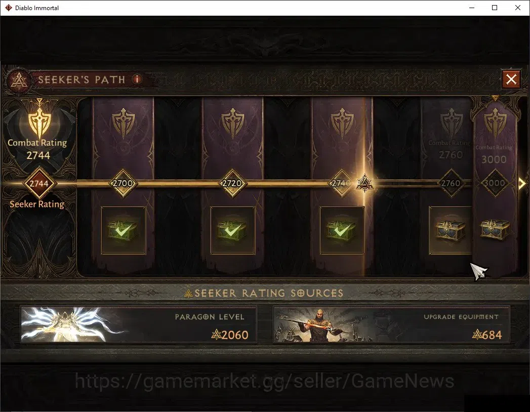 Diablo Immortal Accounts NA-Chains Of Honor|CS ON|Lv60(780)|Demon Hunter|CR image 12