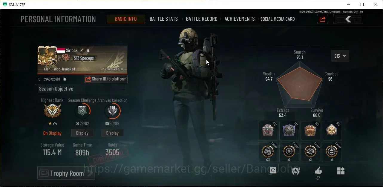 Arena Breakout Accounts High Value Mobile|LV 30| SV 115,7M | CV 46,1M | 9 Exclusive H416,Decree LR-AR1,Decree VSS | P 1