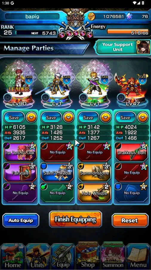 Grand Summoners Accounts Global|Rank 25|3 Ascend+1 TW (Choi Jong In)+TW,Sai image 3