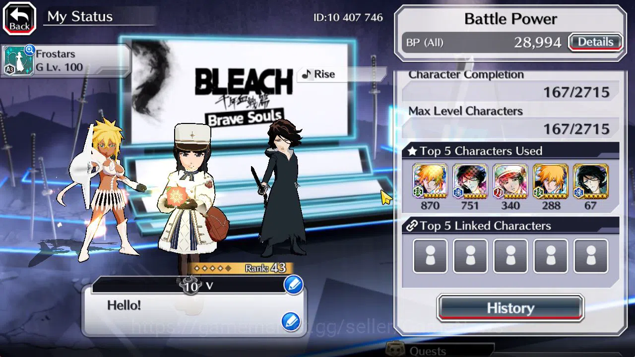 Bleach: Brave Souls Accounts Starter [GLOBAL]6K Orb+Fresh All Story|Christimas24 Nemu,Unleashed Halibel,Swimsuit23 3