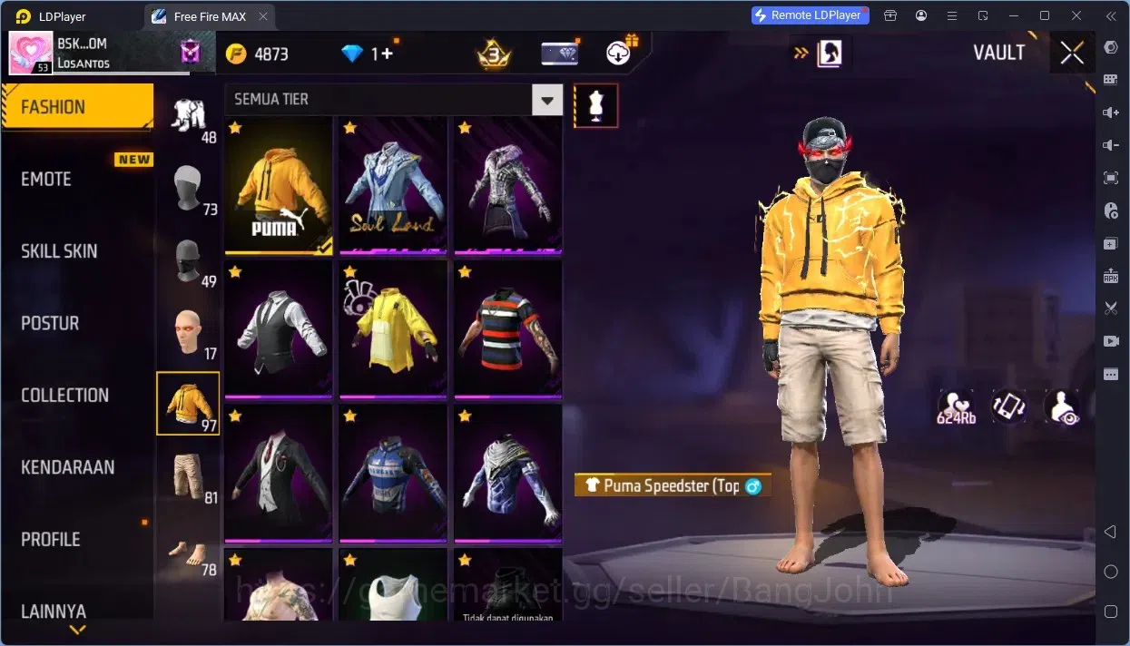 Free Fire Accounts Indonesia | M1887- Emerald Poer, Mamba Gnaw, Bunny image 12