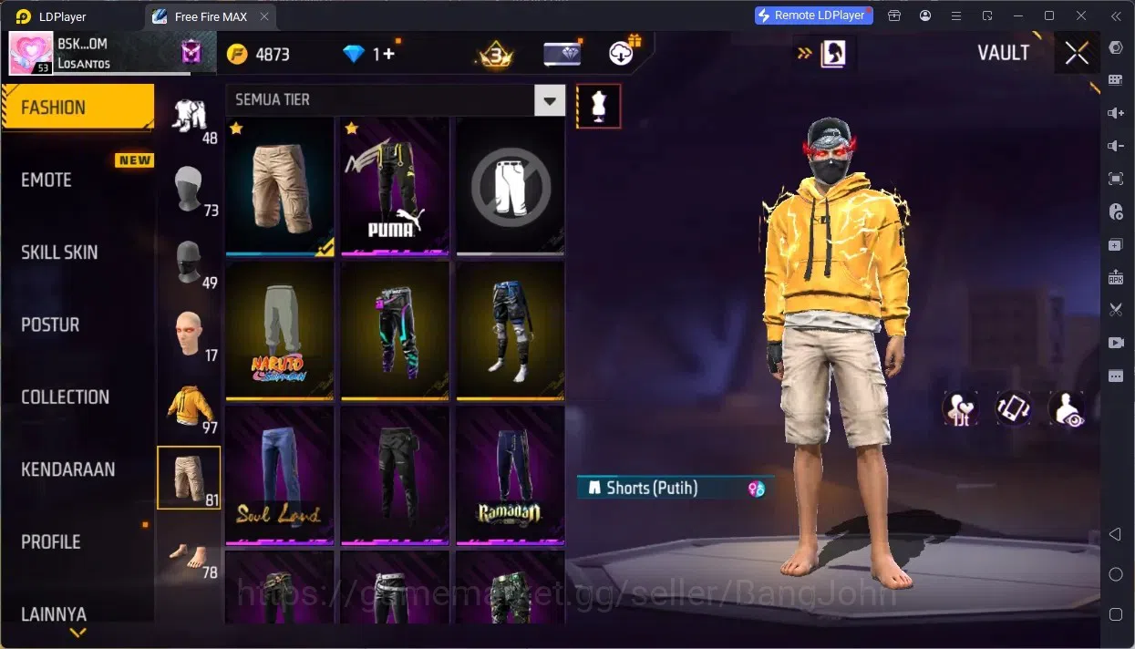 Free Fire Accounts Indonesia | M1887- Emerald Poer, Mamba Gnaw, Bunny image 13
