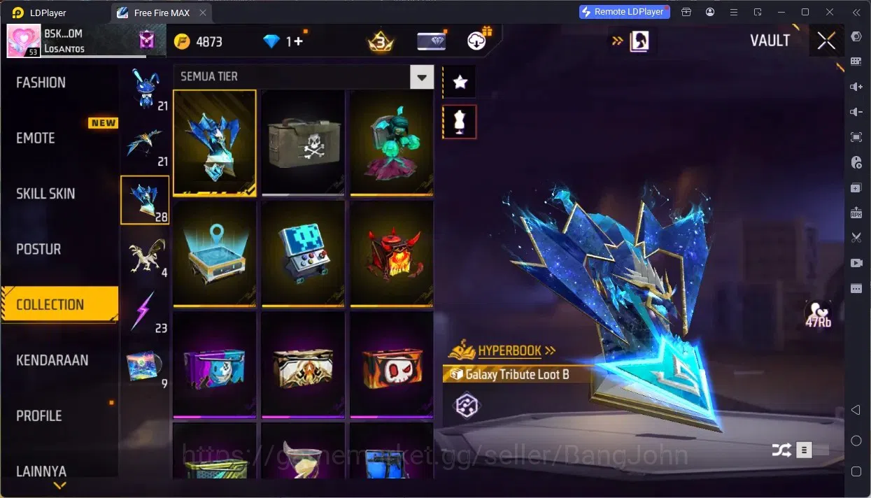 Free Fire Accounts Indonesia | M1887- Emerald Poer, Mamba Gnaw, Bunny image 17