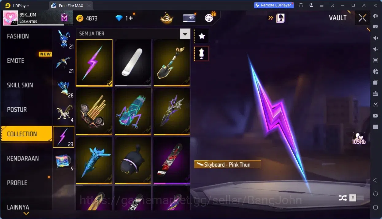 Free Fire Accounts Indonesia | M1887- Emerald Poer, Mamba Gnaw, Bunny image 19