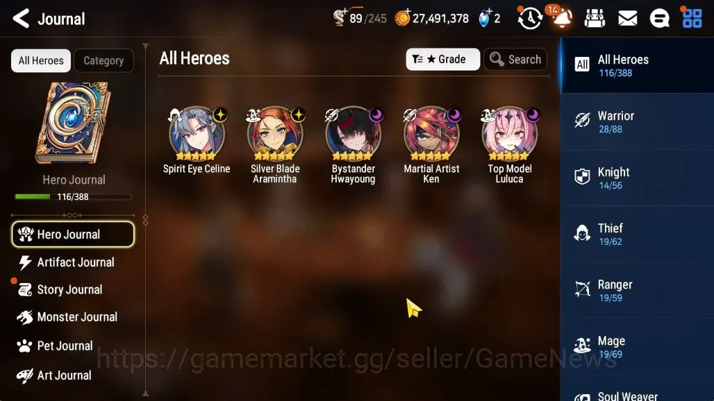 Epic Seven Accounts Limited Hero GLOBAL UnVerif|NewEra| 5 ML (SE Celine,B Hwayoung,etc)+HARU+Art,A 1