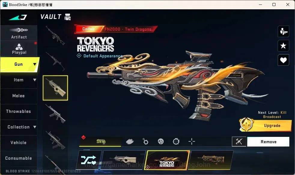 Blood Strike Accounts Collab Skin ASIA |1 Eternal Gun:Desert Eagle-Scorpius|Collab Guns:3 7DS,2 TR,1 EVA|Striker:4 Ultra,3 11
