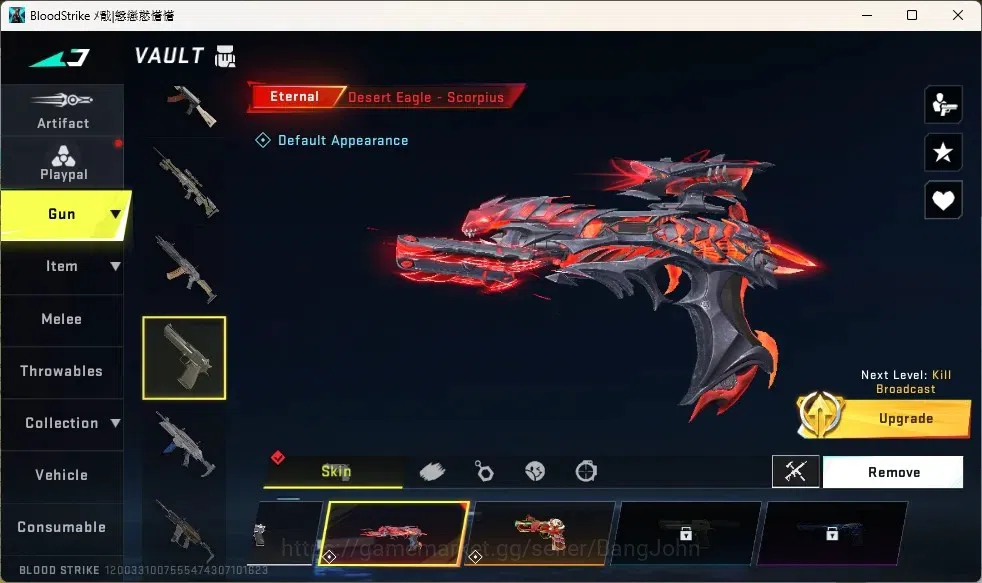 Blood Strike Accounts Collab Skin ASIA |1 Eternal Gun:Desert Eagle-Scorpius|Collab Guns:3 7DS,2 TR,1 EVA|Striker:4 Ultra,3 5
