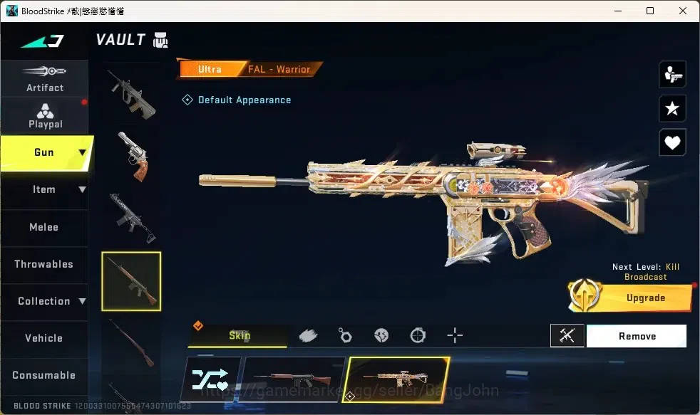 Blood Strike Accounts Collab Skin ASIA |1 Eternal Gun:Desert Eagle-Scorpius|Collab Guns:3 7DS,2 TR,1 EVA|Striker:4 Ultra,3 9