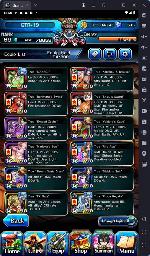 Grand Summoners Accounts GLOBAL|Ascend 17|Rank 69|Shirou Emiya TW|Summer Mi image 3