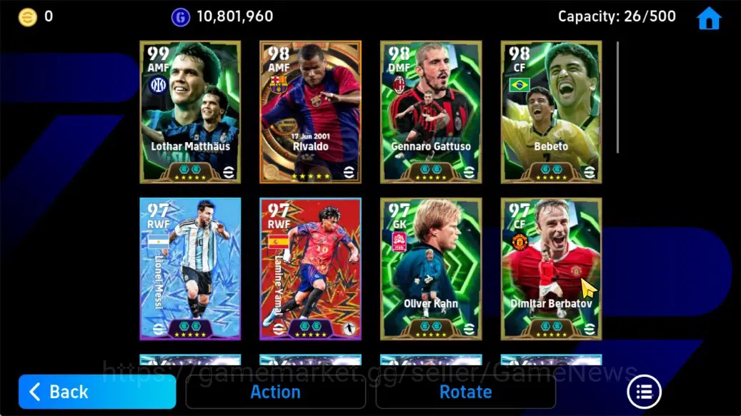 eFootball Accounts Android|BigTime Rivaldo,Epic Lothar Matthaus,Genna image 11