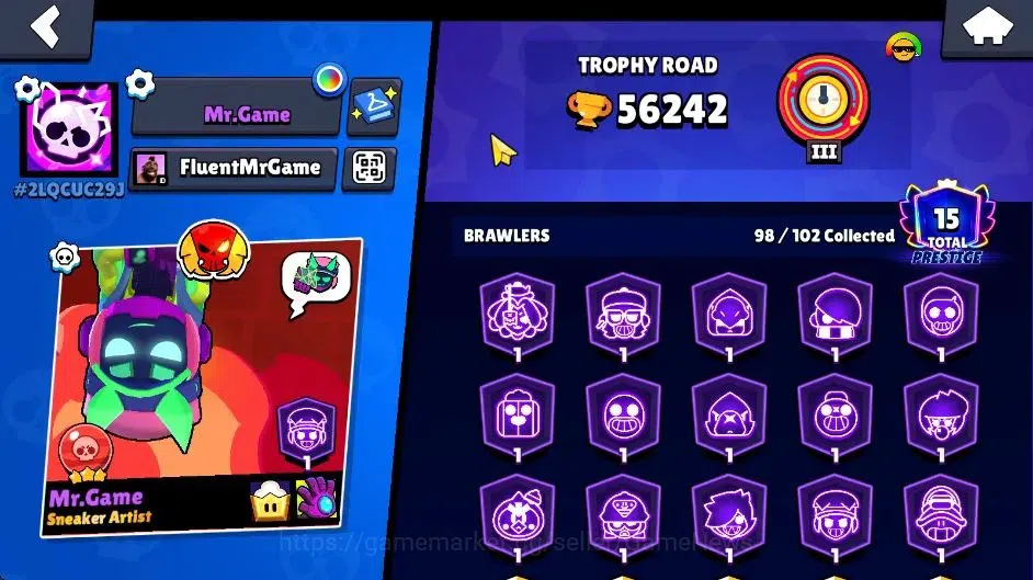 Brawl Stars Accounts 56K Trophy|98 Brawlers 56 Max Lvl|15 Prestige|5 Hy image 2