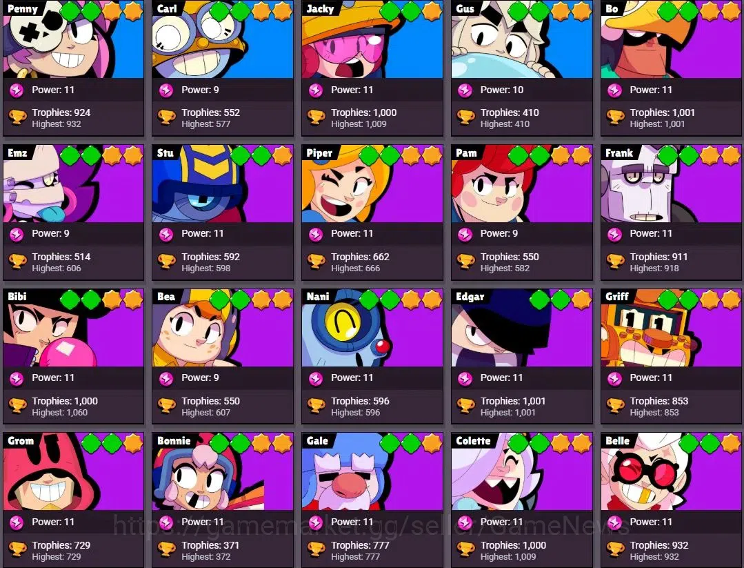 Brawl Stars Accounts 56K Trophy|98 Brawlers 56 Max Lvl|15 Prestige|5 Hy image 4