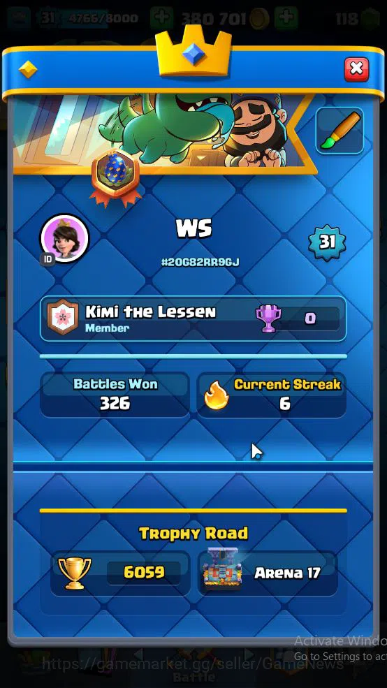 Clash Royale Accounts Lv 31|Trophy 6059|KTL 11|Limited Skin|Card 114|1 H image 3