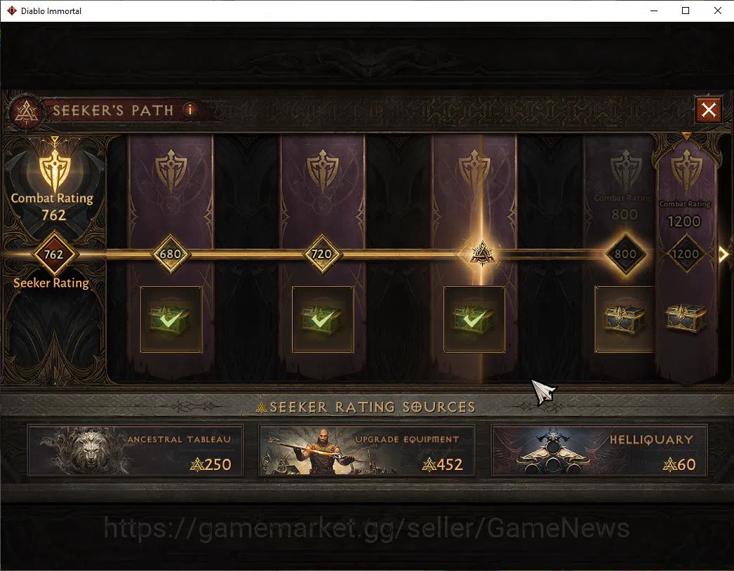 Diablo Immortal Accounts Mid-Tier SEA - Izual|Change Server On|Lv60(528)|Necromancer|34k CR|Reso 480|Paragon 9