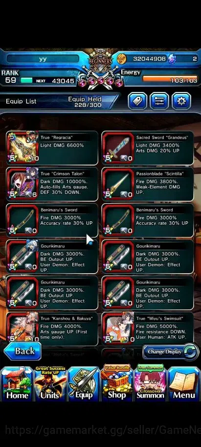 Grand Summoners Accounts Global|Rank 59|1 Sp Art|21 Ascend 8 TW|(S Miyu,Kam image 11