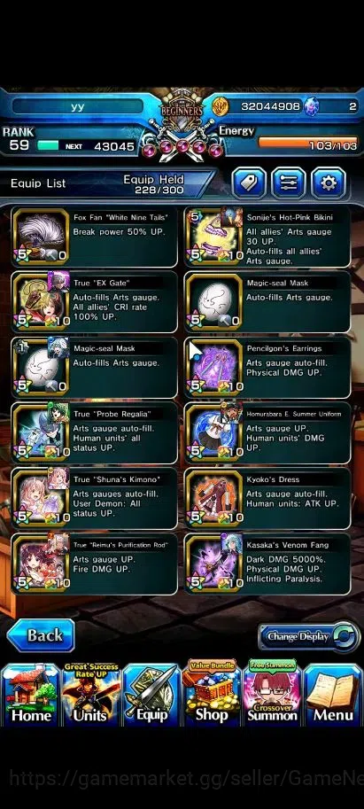 Grand Summoners Accounts Global|Rank 59|1 Sp Art|21 Ascend 8 TW|(S Miyu,Kam image 14