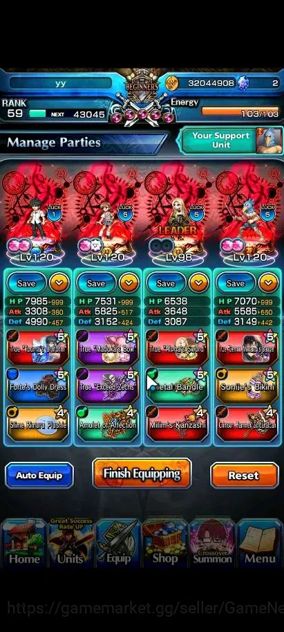 Grand Summoners Accounts Global|Rank 59|1 Sp Art|21 Ascend 8 TW|(S Miyu,Kam image 4