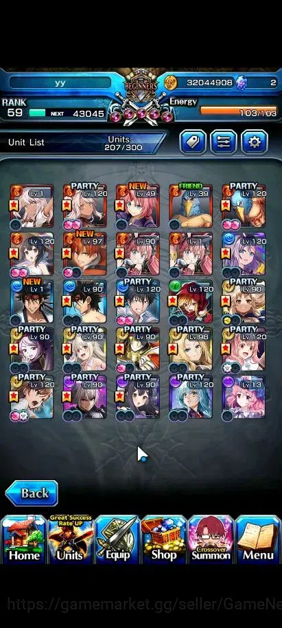 Grand Summoners Accounts Global|Rank 59|1 Sp Art|21 Ascend 8 TW|(S Miyu,Kam image 5
