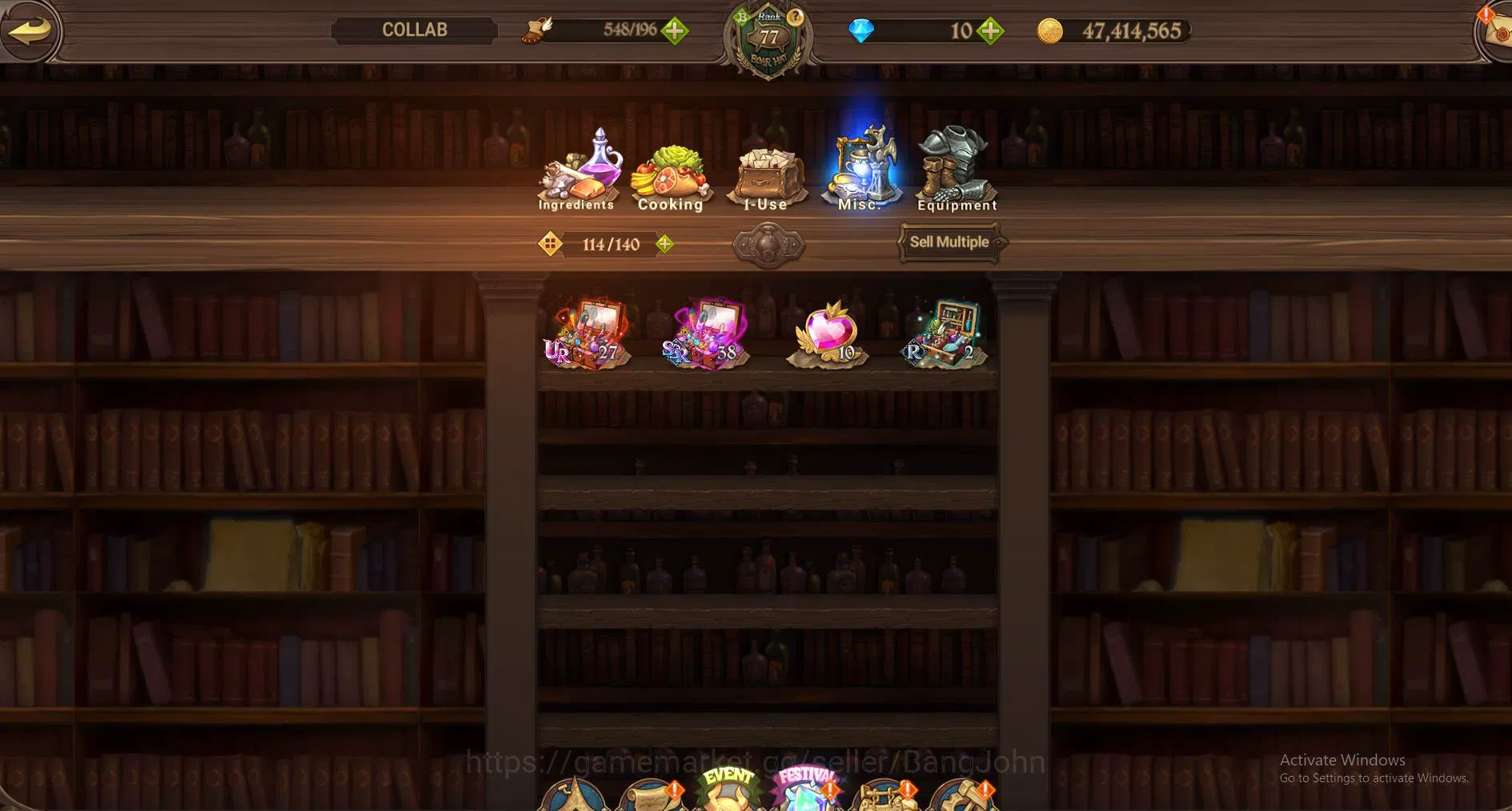 The Seven Deadly Sins: Grand Cross Accounts Others ASIA|2.47M CC|1LR Elizabeth|Ful collab Fire|UR 5