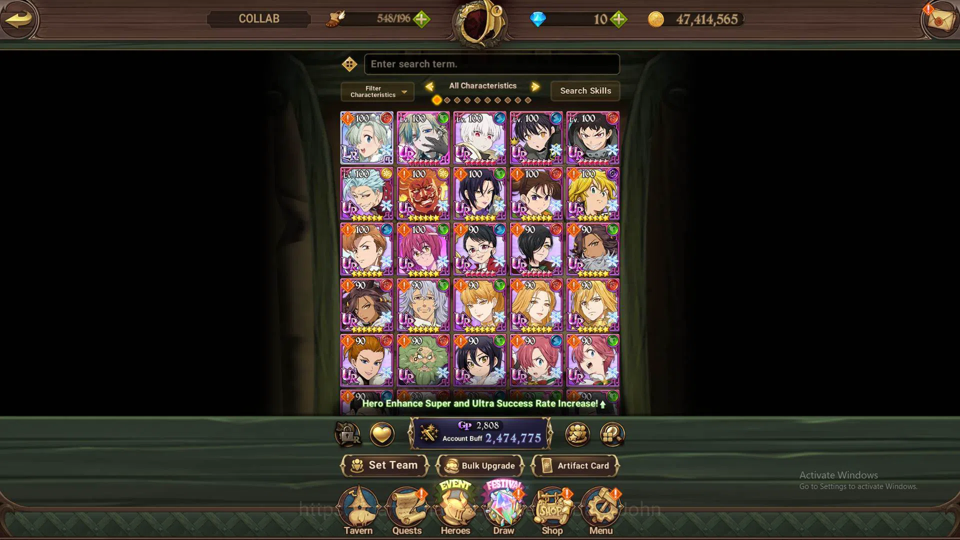 The Seven Deadly Sins: Grand Cross Accounts Others ASIA|2.47M CC|1LR Elizabeth|Ful collab Fire|UR 7