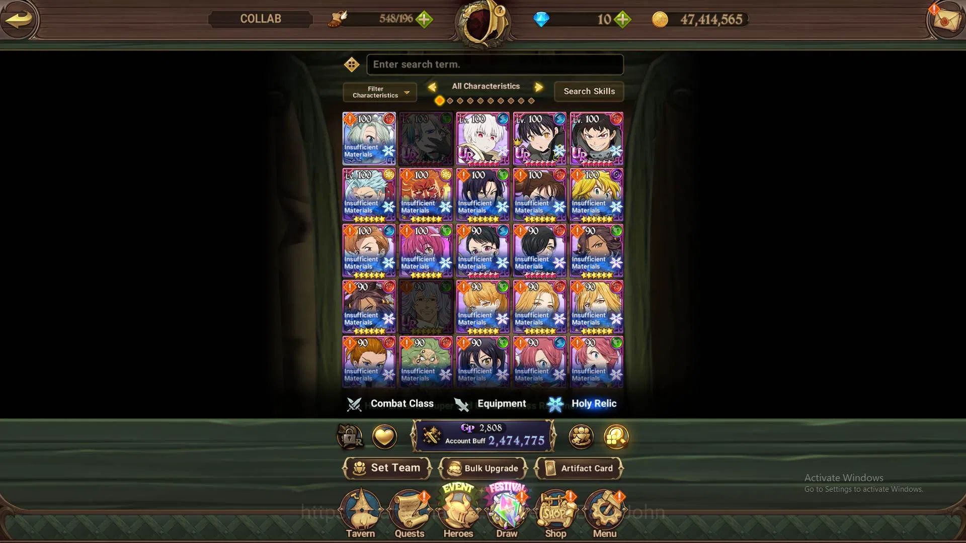 The Seven Deadly Sins: Grand Cross Accounts Others ASIA|2.47M CC|1LR Elizabeth|Ful collab Fire|UR 9