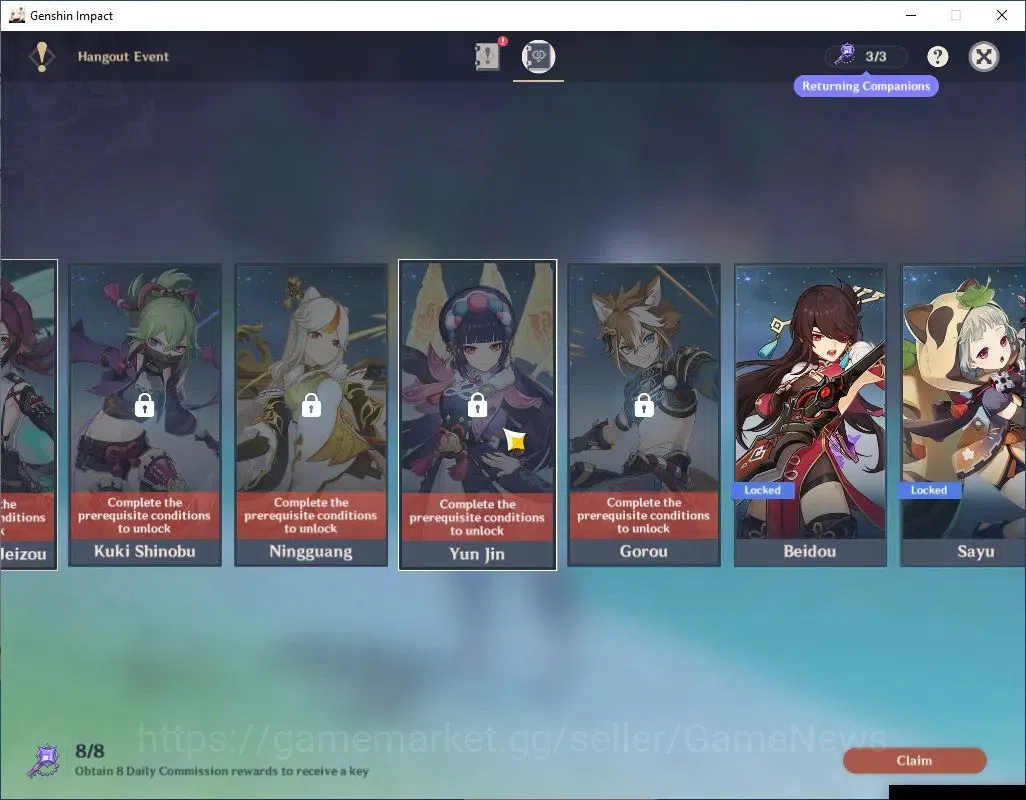 Genshin Impact Accounts Asia|AR 44|4 Limit +24(*4Character)|Columbina,Flin image 12