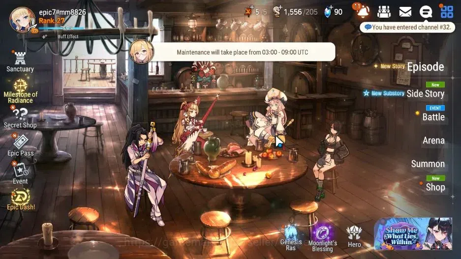 Epic Seven Accounts High-End GLOBAL UnVerif|New Era| 2 ML (Rhianna and Luciella,Bystander Hwayoung)+Estelle,Tenebria,etc|PoH 1