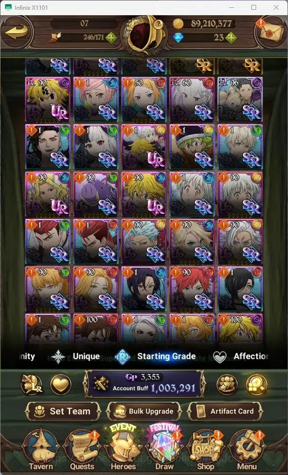 The Seven Deadly Sins: Grand Cross Accounts ASIA |1.03M CC|UR Mesis 3/6,Meliza 2/6,TOG Thunder image 5
