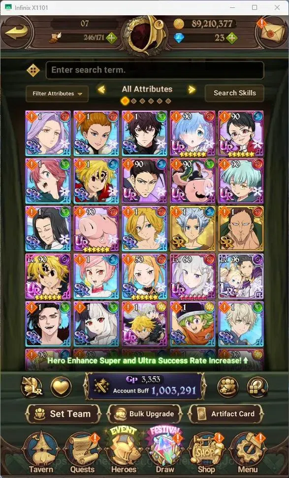 The Seven Deadly Sins: Grand Cross Accounts ASIA |1.03M CC|UR Mesis 3/6,Meliza 2/6,TOG Thunder image 7