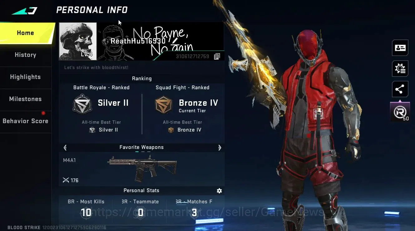 Blood Strike Accounts ASIA|ULTRA [SKS-Elysium]|Legendary MP5-Blight's Em image 2