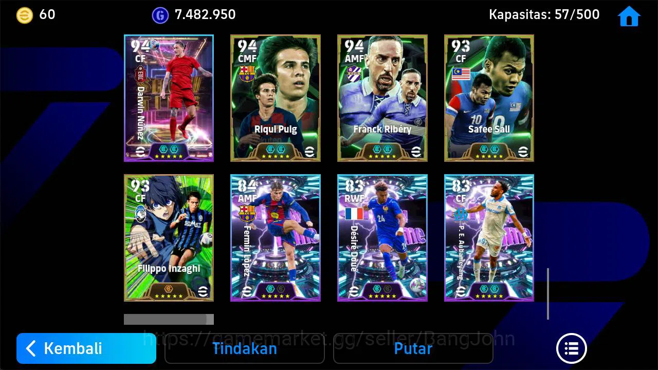 eFootball Accounts Others Power 3176, Neymar MSN, Eric cantona Epic, Dida Epic, R baggio old, Nistelrooy old, Son hyung min 10