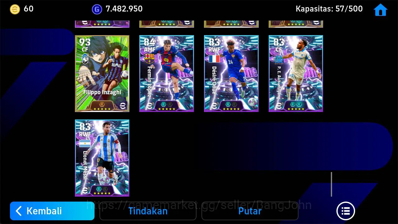 eFootball Accounts Others Power 3176, Neymar MSN, Eric cantona Epic, Dida Epic, R baggio old, Nistelrooy old, Son hyung min 11